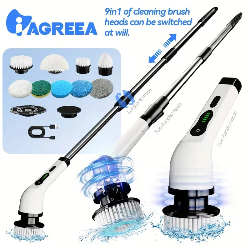 Electric Cleaning Brush Ipx5 Electric Rotating Floor Scrubber Wireless Electric Rotating Washer